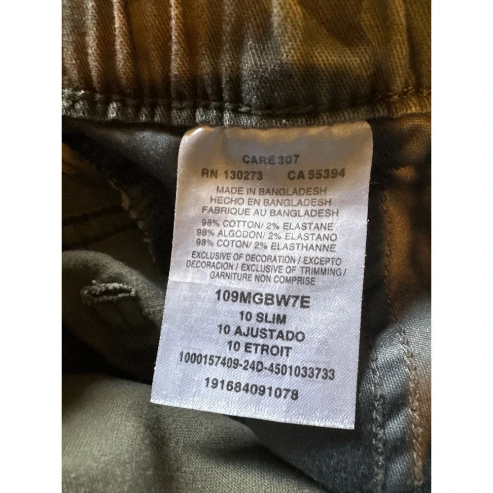 Wrangler Boys Camo Cargo Jogger Pants Green Brown Size 10 Slim 109MGBW7E